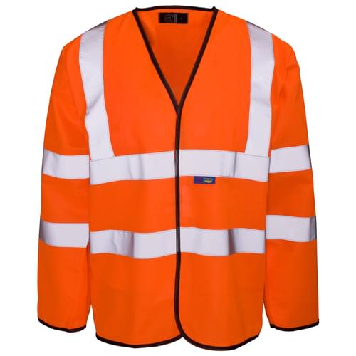 HV Long Sleeve Vest Ora/Bla C3 Std S - 50pieces