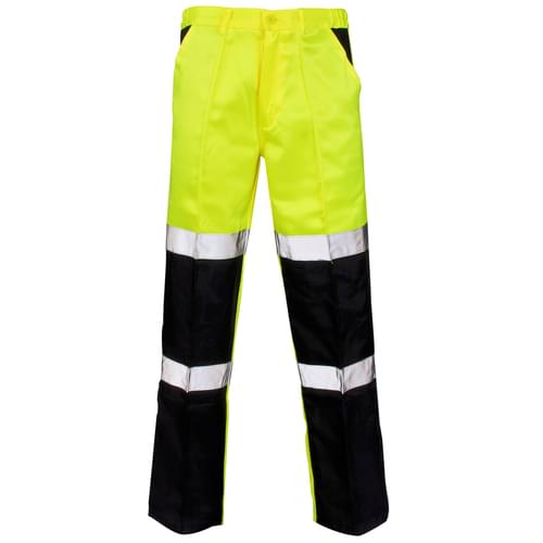 Balistic Poly/Cott Yell Trous Black Balistic - Reflective Tape- Long 36W