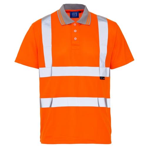 HV Polo Shirt Orange BirdEye Std Tape - 150gsm - XL