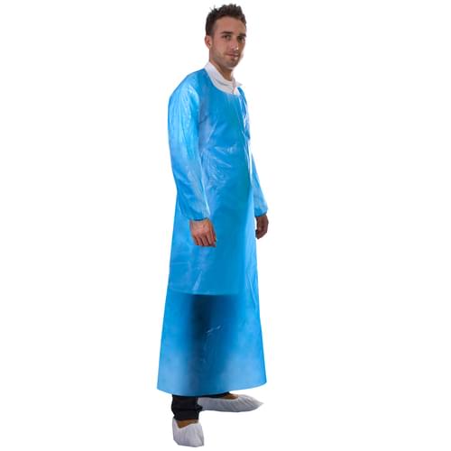 PE White Apron with sleeve 98 x 115cm 4x50