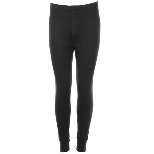 Thermal Long Johns Polycotton 170gsm Black - Small