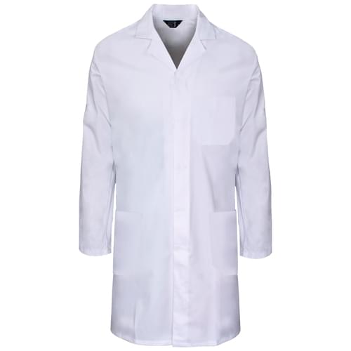 245gsm poly cotton c/cuff lab coat white-20pcs/case- S with pockets