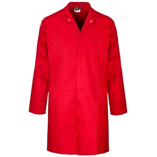 Food coat polycotton 245gsm with inside pocket - Red - Med
