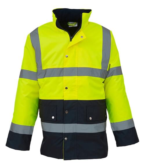 Yoko 2 Tone Motorway Jacket Yellow/navy Size L