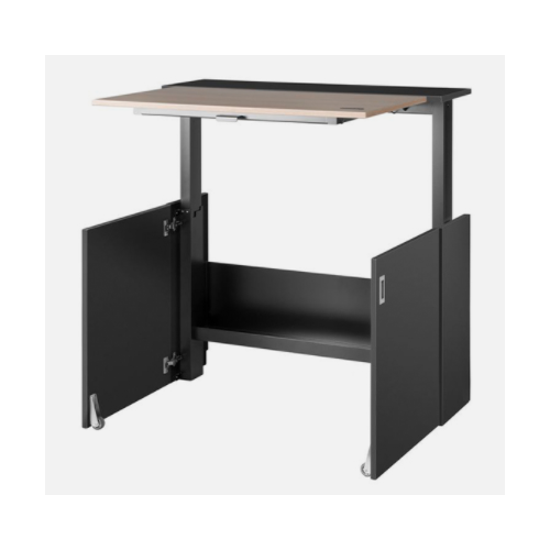 Nomique HomeFit Ergonomic Sit / Stand Desk 1050mm, Black body, oak desktop