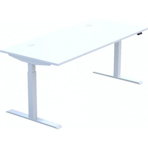 HiRise desk, 1400 x 800mm top, White MFC, White frame