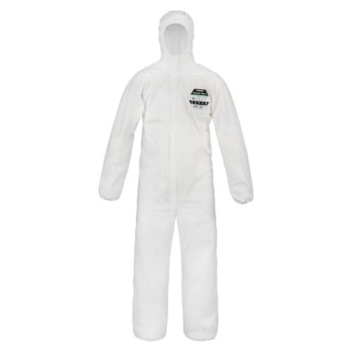 Pyrolon Plus 2 White coverall with hood size Medium