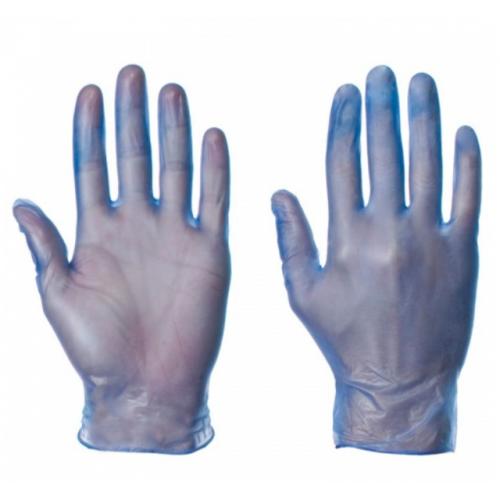 SuperTouch Vinyl Powder Free Vinyl Gloves Blue Medium Box 100