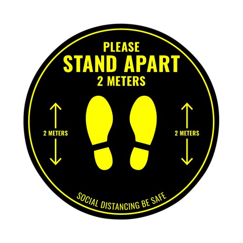 Social Distance Floor Sticker 400mm Circular (Pack of 5)
