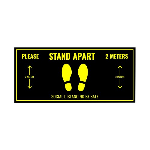 Social Distance Floor Sticker 400x180mm (Pack of 5)