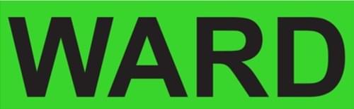 Ward labels (Black on green, 25 x 10mm) Pk 2000