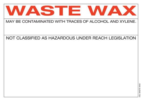 Waste Wax Label 63 Sheets 8 Per Sheet