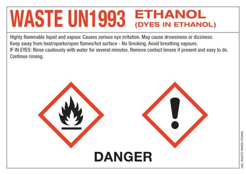 Waste Mixed Stains Label 63 Sheets 8 Per Sheet