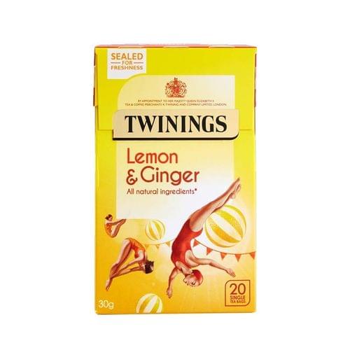 Twinings Revitalising Lemon & Ginger 80 Tea Bags (Pack of 4, total 320 Tea Bags)