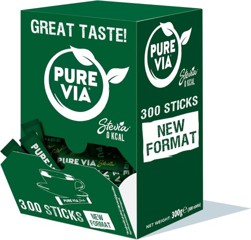 Pure Via Stevia 300 sticks - zero calories sugar alternative