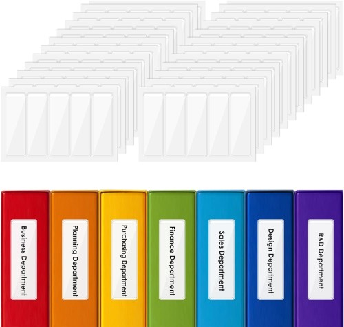 120 Pieces Clear Binder Label Holders, Self Adhesive Label Holder Clear Binder Labels