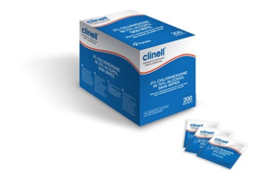 Clinell - Alcohol Skin Wipes - 2% Chlorhexidine, 70% Alcohol Wipes