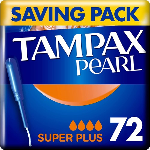 Tampax Pearl Tampons Super Plus With Applicator 72 Tampons (18 x 4 Packs)