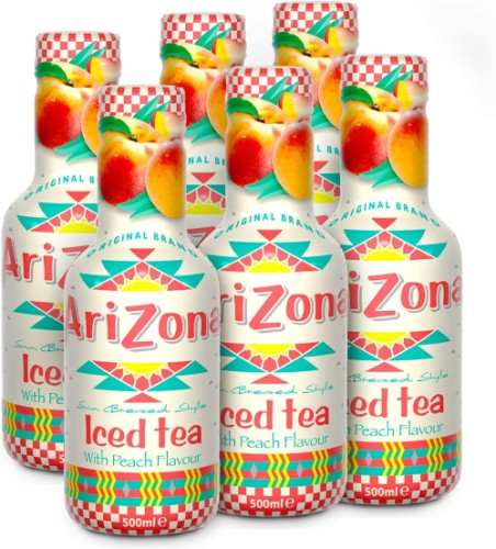 Arizona Peach Tea, Pack of 6 x 500ml