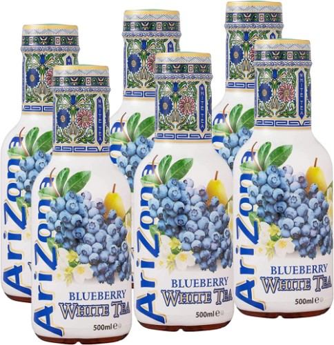 Arizona Blueberry White Tea, Pack of 6 x 500ml