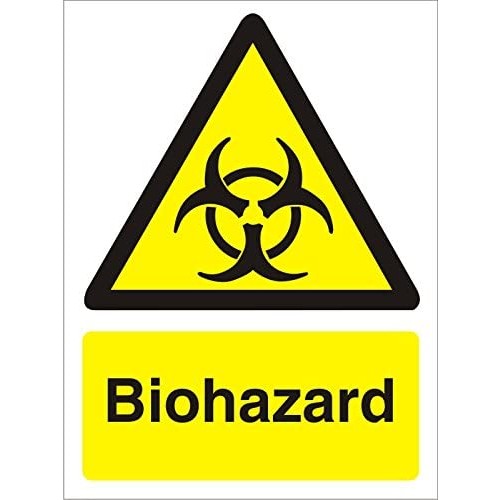 Biohazard Sign, 200mm x 300mm - Self Adhesive Vinyl