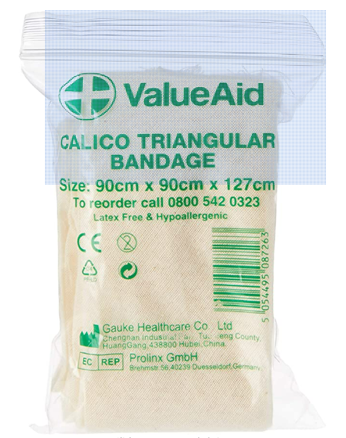 Value Aid Calico Triangular Bandage 90cm x 90xm x 127xm