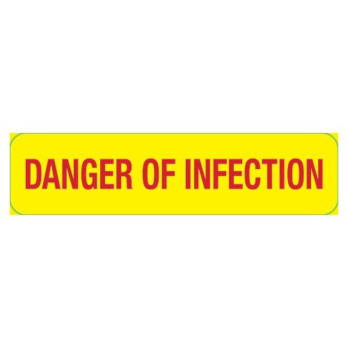 HSL Danger of Infection Label 40 x 10mm Roll of 500