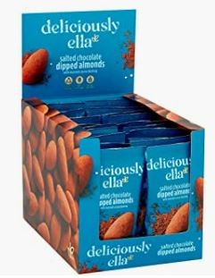 Deliciously Ella - Salted Chocolate Dipped Almonds, Vegan Friendly, 30g x 24 Packs