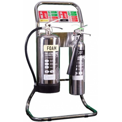 Double Tubular Extinguisher Stand Chrome