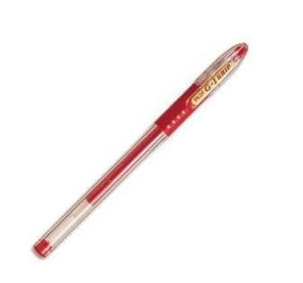 Pilot G1 Grip Gel Pen 0.7 mm Line 0.5 mm Red Ballpoint Pens Pack of 6