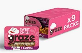 Graze Sweet Chilli Crunch - Vegan Savoury Healthy Snack Punnet - 31g (Pack of 9)