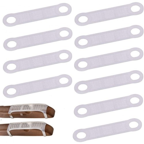 50 Pcs Clear Non-Slip Silicone Clothes Hanger Grips Transparent Strips for Clothing Hanger