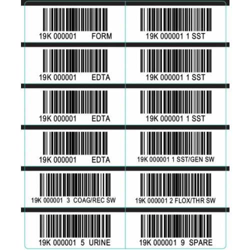 HSL 12Part 19K Barcode Label Black - 88mm x 108mm 000001 - 200000