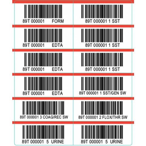 HSL 12Part 89T Barcode Label Red - 88mm x 108mm 000001 - 200000