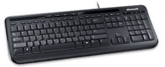 Microsoft Wired 600, Black keyboard USB QWERTY UK