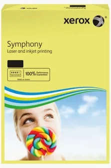 Xerox, Symphony pastel, Pastel yellow uncoated, Copier paper, 2500 sheets