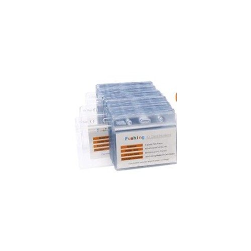 Clear Plastic Horizontal Name Tag Badge ID Card Holder (Pack of 100)