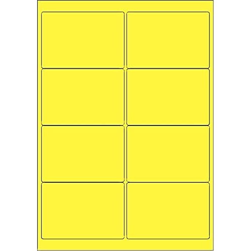Laser Copier Inkjet Printer Blank Labels (Yellow) - 8 Per Sheet (67mm x 99mm) A4 25sheets