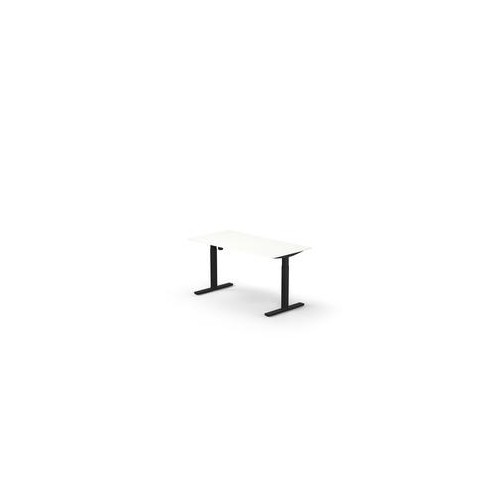 Axlo rectangular desk W. 1600 x D. 800 x Thk.25 mm snow white black frame