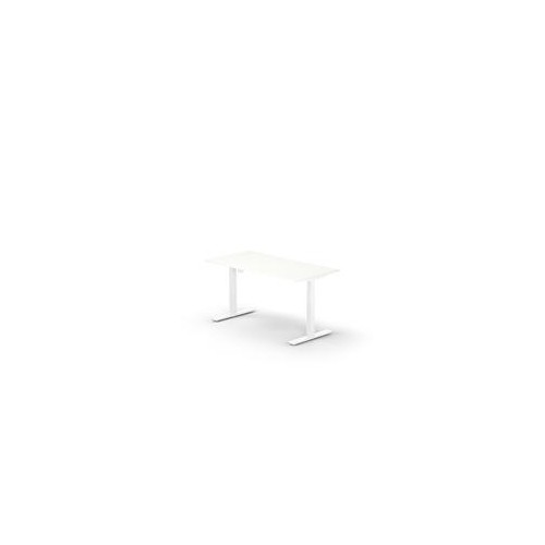 Axlo rectangular desk UK W. 1400 x D. 800 x Thk. 25 mm snow white white frame