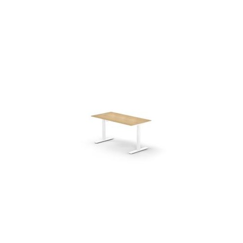 Axlo rectangular desk UK W. 1200 x D. 800 x Thk. 25 mm light oak white frame