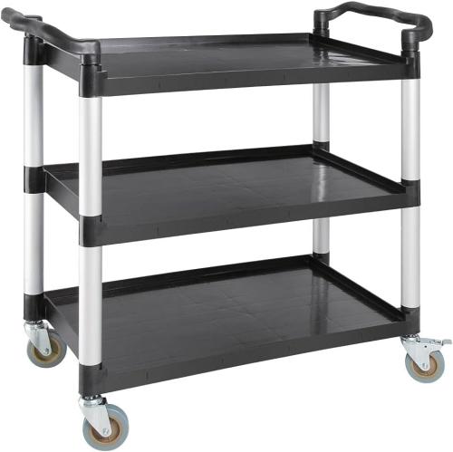 Polypropylene Plastic Reusable Mobile Trolley - Large, Black, 200 kg Capacity, Size: 960x520x1070 mm, Includes 2x Braked & 2x Plain Easy-Fit Castors, Catering & Housekeeping Tools