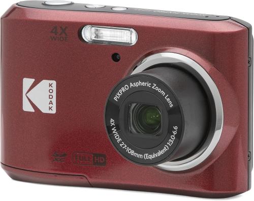 KODAK Friendly FZ45 Compact Camera 16MP Sensor, 4x Optical Zoom, 2.7" LCD Screen, HD 720p Video, Red Color