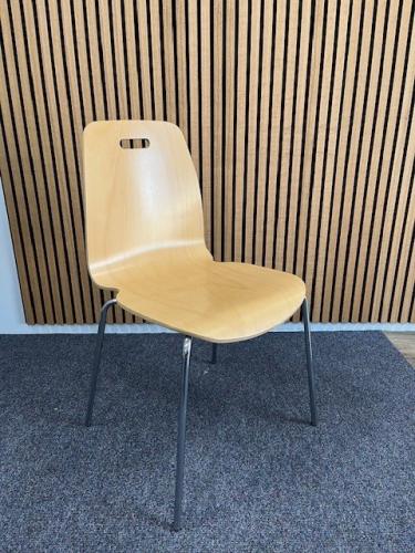 Cafe Beech Chair with Chrome Legs