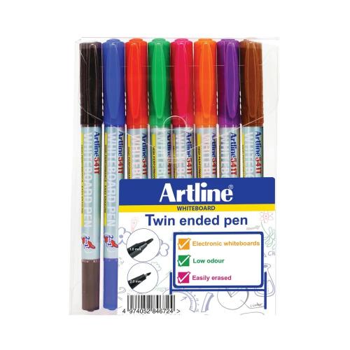 Artline 541T Wbrd Pen twin tip Ast 8
