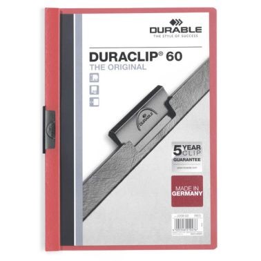 Duraclip File A4 6mm Red Box of 25