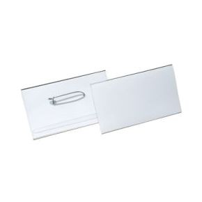 Pin Name Badge 55x90mm Clear Box of 50