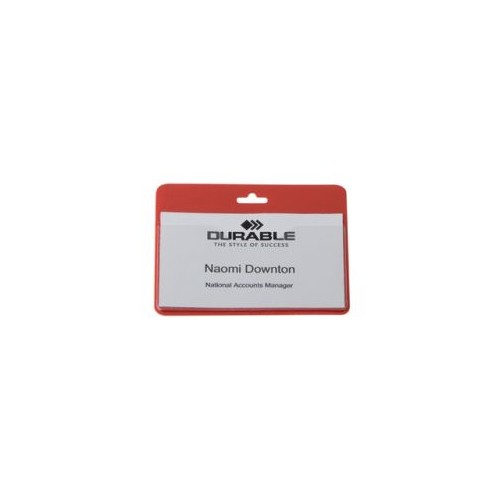 Sec/Visitor Badge Wout Clip Red Bx50
