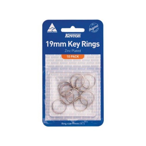 Kevron 19mm Key Rings carded 10 Bx10