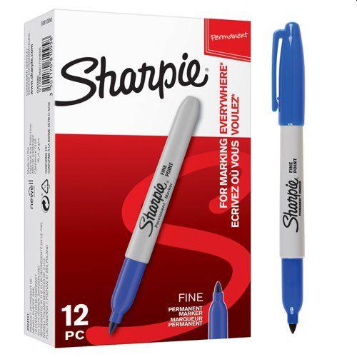 Sharpie Fine Permanent Marker Blue Bx12